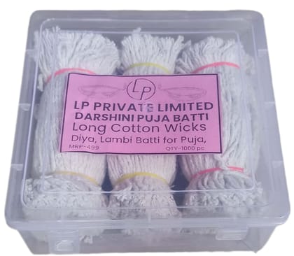 Darshini _Decor Pack of 1000 Pieces Long Cotton Wicks 5.5 Inch /Diya Batti for Pooja. (1000)