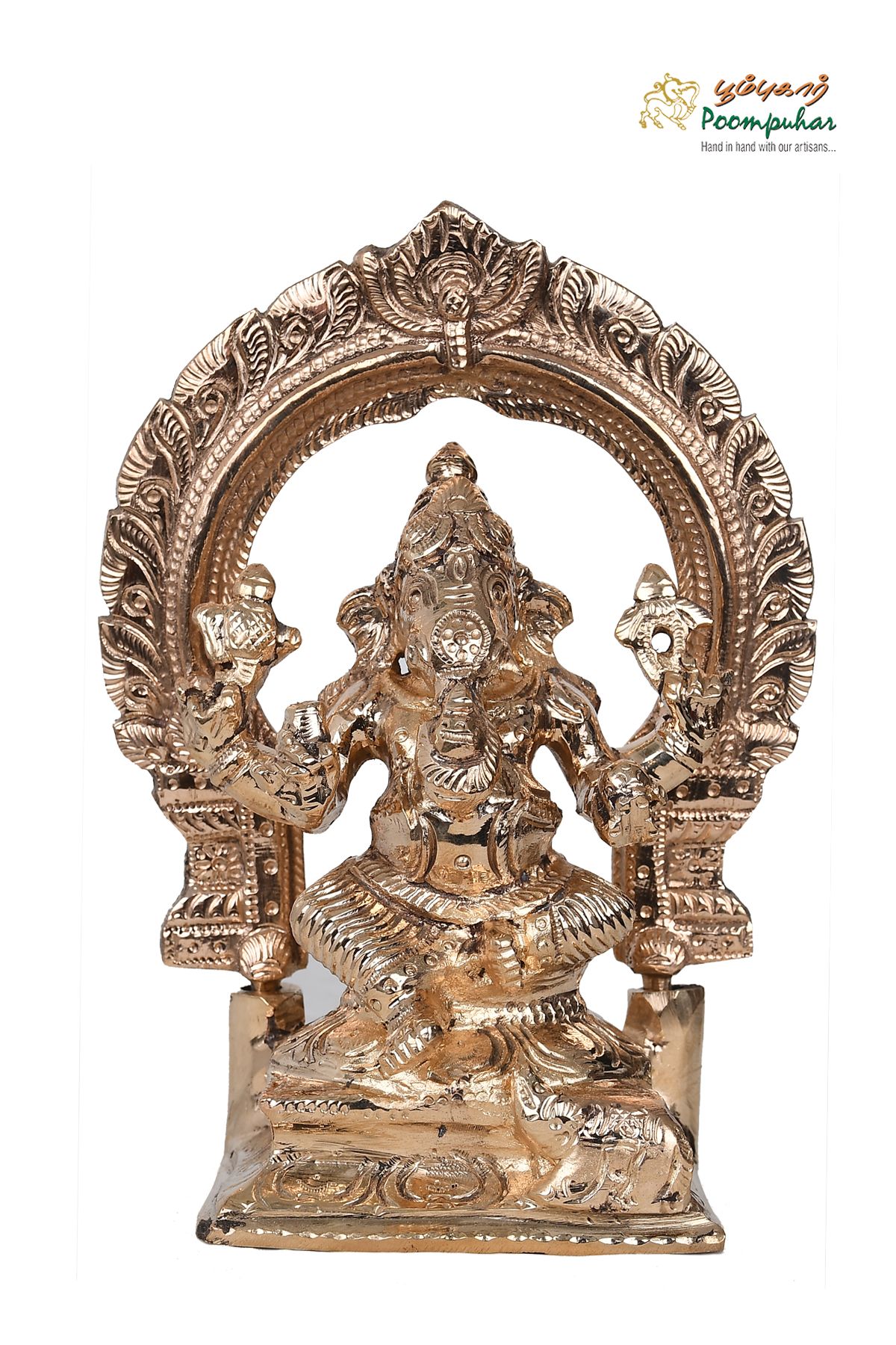 BRONZE 6INCH SITTING GANAPATHY THIRUVACHI
