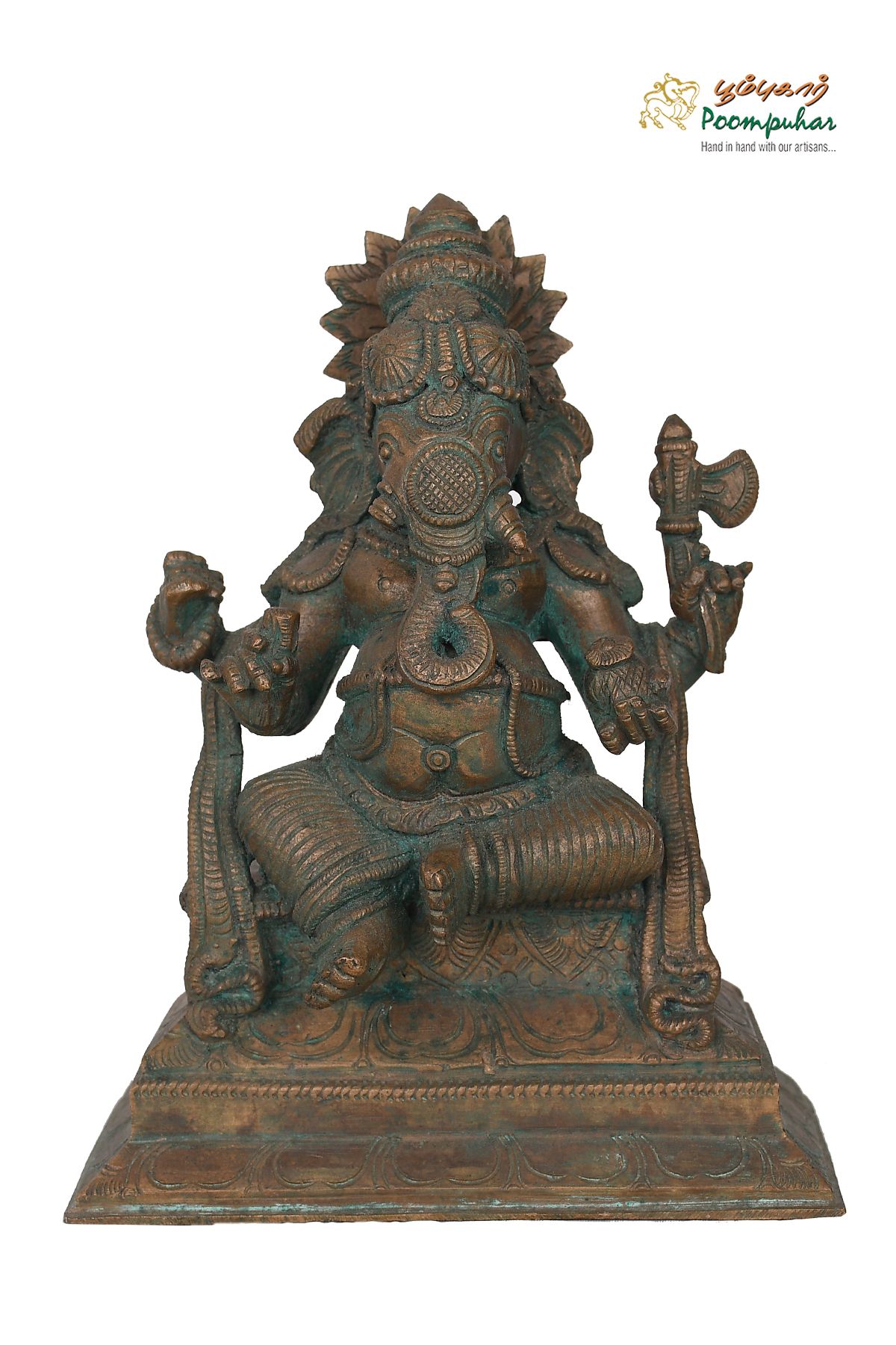 BRONZE 7INCH SITTING GANESH