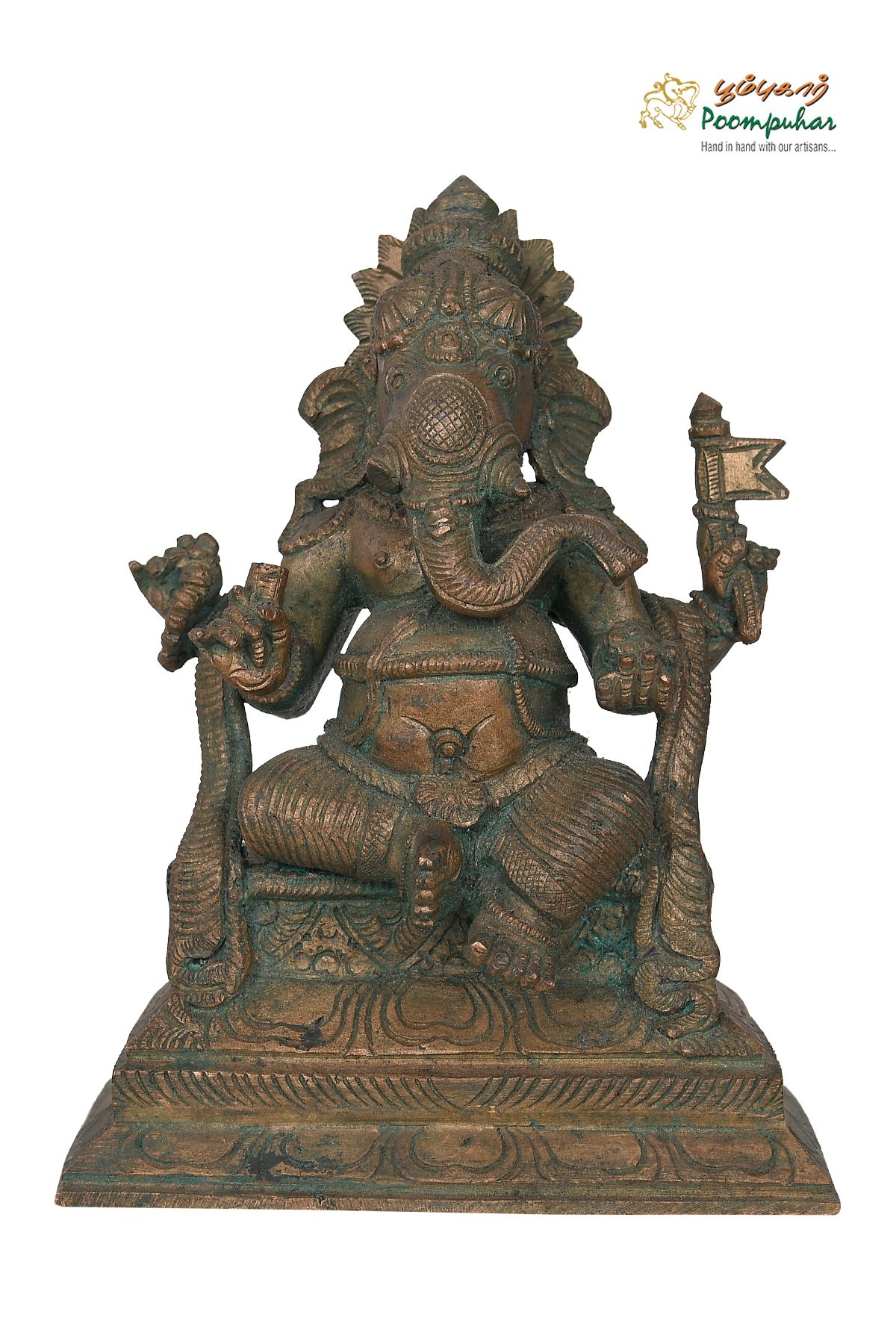 BRONZE 7INCH SITTING GANESH