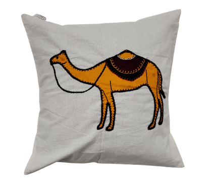 Nirjhari Crafts Hand Emroidered 100% Cotton Camel Cushion Cover Set (Pack of 4) Nirjhari Crafts Hand Emroidered 100% Cotton Camel Cushion Cover Set (Pack of 4)