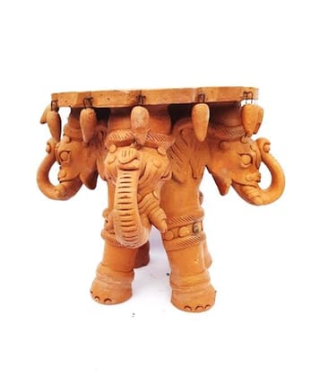 BAPCL 12 Inch Terracotta Elephant Table for outdoors Indoors Gardens Home Decoration BAPCL 12 Inch Terracotta Elephant Table for outdoors Indoors Gardens Home Decoration