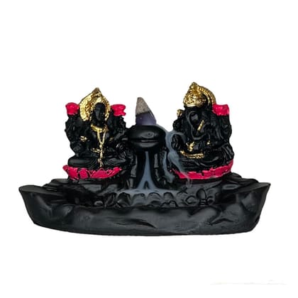 Aaradhak Lord Laxmi Ganesha Murti Fountain Smoke Backflow Smoke Fountain Incense Burner with Free 10 Backflow Incense Cones Sticks Aaradhak Lord Laxmi Ganesha Murti Fountain Smoke Backflow Smoke Fountain Incense Burner with Free 10 Backflow Incense Cones Sticks
