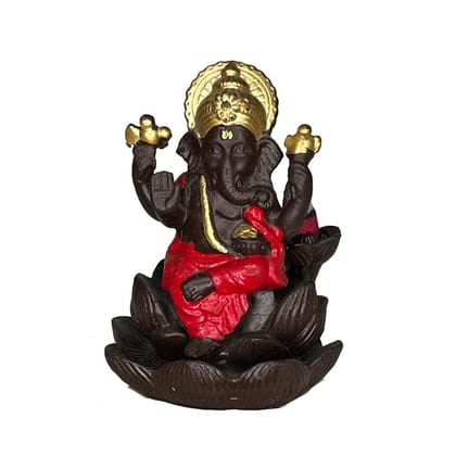 Aaradhak Lord Bal Ganesha Smoke Fountain Polyresin Incense Burner with 10 Backflow Scented Cone Incense (Red) Aaradhak Lord Bal Ganesha Smoke Fountain Polyresin Incense Burner with 10 Backflow Scented Cone Incense (Red)