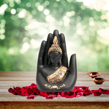 Aaradhak Hand Buddha Head Statue - Resin, Matte Black with Golden Combination - 5 Inches Height - Serene Symbol of Enlightenment and Mindfulness (Pack of 1) Aaradhak Hand Buddha Head Statue - Resin, Matte Black with Golden Combination - 5 Inches Height - Serene Symbol of Enlightenment and Mindfulness (Pack of 1)