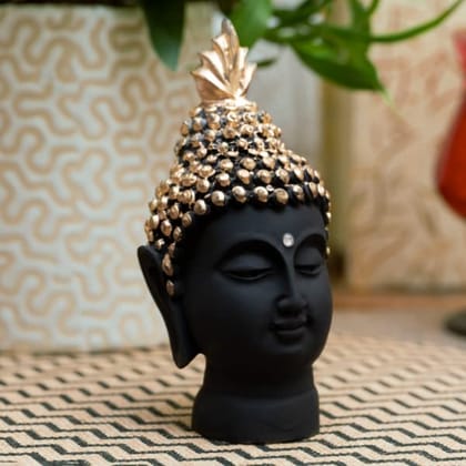 Aaradhak Buddha Head Statue - Resin, Matte Black with Golden Combination - 5 Inches Height - Serene and Enlightening Home and Office (Pack of 1) Aaradhak Buddha Head Statue - Resin, Matte Black with Golden Combination - 5 Inches Height - Serene and Enlightening Home and Office (Pack of 1)
