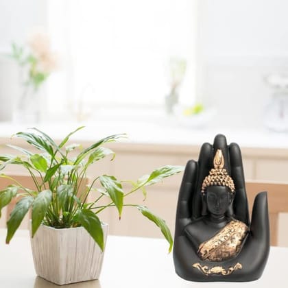 Aaradhak Hand Buddha Head Statue - Resin, Matte Black with Golden Combination - 5 Inches Height - Serene Symbol of Enlightenment and Mindfulness (Pack of 1) Aaradhak Hand Buddha Head Statue - Resin, Matte Black with Golden Combination - 5 Inches Height - Serene Symbol of Enlightenment and Mindfulness (Pack of 1)