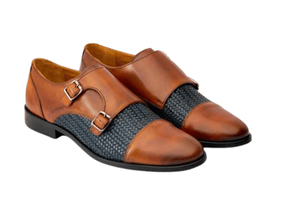HILL BIRD Spite Premium tan Handpainted Monkstrap Leather Shoes