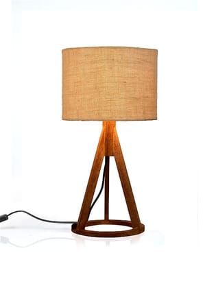 Jute White Trio Wooden Lamp