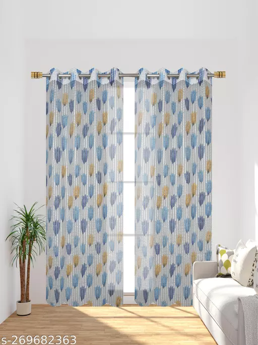 Gorgeous Tissue Net Window Curtains (size 4ft X 5ft) for Bedroom Living Room and Office- Pack of 2