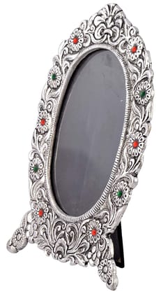 GIFTONCLICK White Metal Table Photo Frame (17 x 1 x 25 cm, Silver), Tabletop