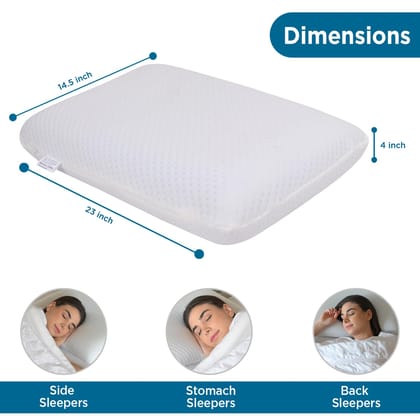 Sleepsia Cooling Gel Cervical Memory Foam Standard Pillow – Neck & Shoulder Pain Relief Pillow Offers Comfortable Sleep, Support Pillow, Orthopedic Neck Pain, Washable Cover (Pack of 2) Standard (23"X14.5"X4")