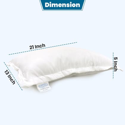 Sleepsia Microfiber Bed Pillow for Sleeping - Ultra Soft Bed Pillows for Side, Front and Back Sleepers, 24" X 16" X 5" (White, Pack of 1)