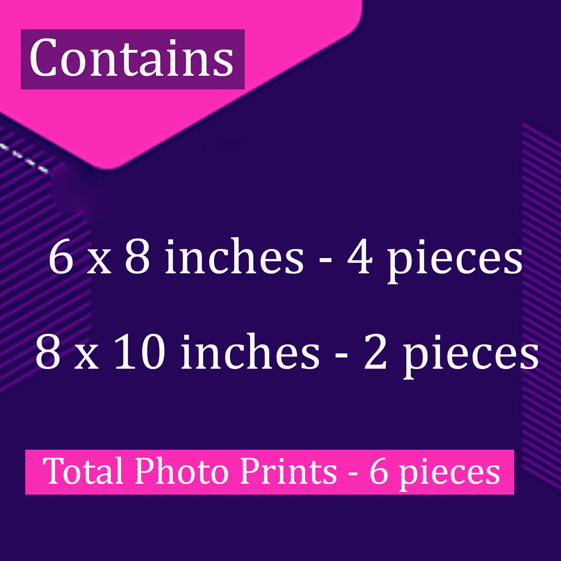 6x8 and 8x10 Photo Prints - 6 Pieces Total