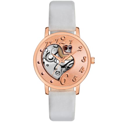 Loretta MT-375 Grey Leather Belt Slim Dial Women & Girls Watch