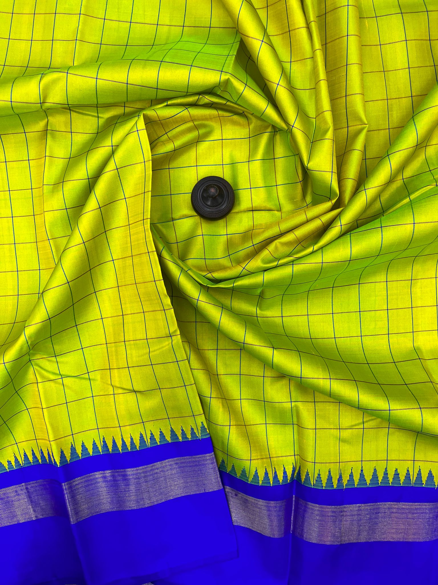 Light Green Color Ganga & Jamuna Border Kanjivaram Pure Silk Saree