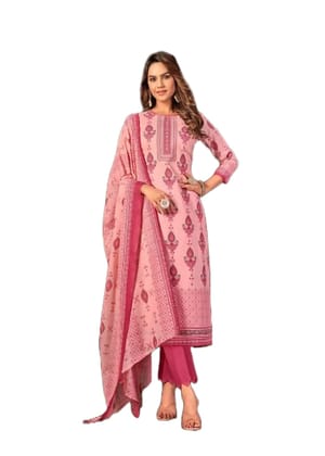 Pakistani Design Women's Pure Cotton Digital Printed Unstitched Salwar Suit Dress Material With Malmal Dupatta (Pink) Pakistani Design Women's Pure Cotton Digital Printed Unstitched Salwar Suit Dress Material With Malmal Dupatta (Pink)