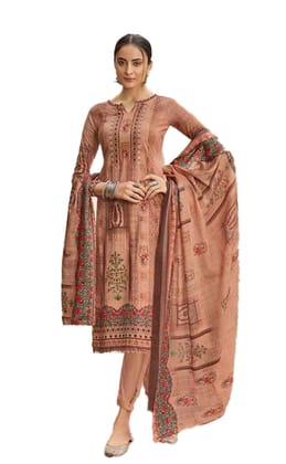 Pakistani Design Women's Lawn Cotton Printed Unstitched Salwar Suit Material(Brown Sugar) Pakistani Design Women's Lawn Cotton Printed Unstitched Salwar Suit Material(Brown Sugar)