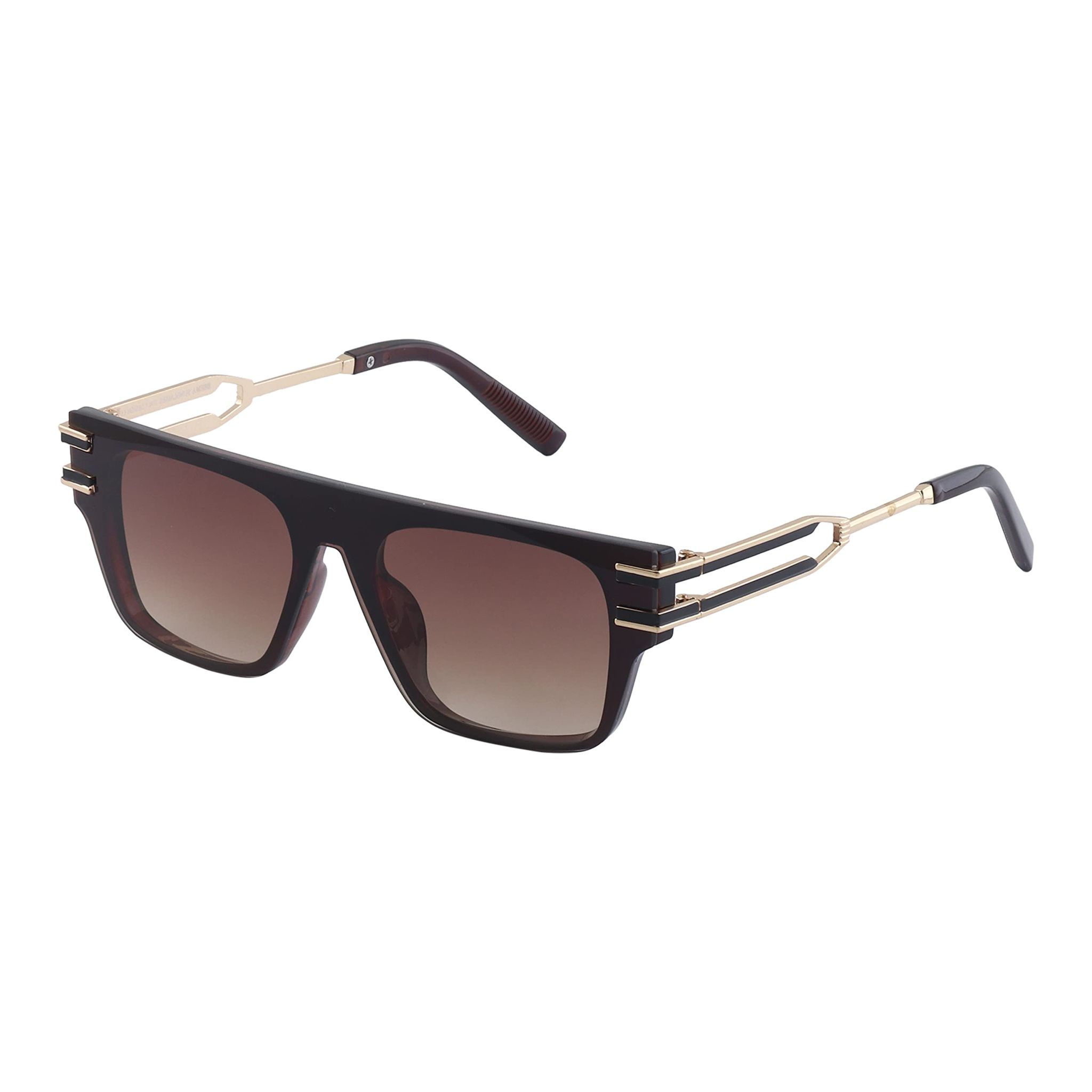 4Flaunt Rimless Retro Square Branded Latest & Stylish Sunglasses 100% UV Protected Metal & Polycarbonate Shades For Men & Women Medium (Brown, Brown)