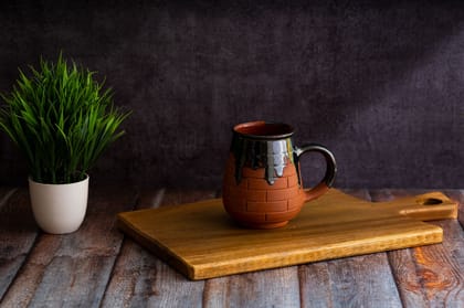 Sowpeace Terracotta Coffee Mug with wide bottom “Mug of closure happiness” for kitchen and dining, premium artisan made utensils as serveware, for gift Sowpeace Terracotta Coffee Mug with wide bottom “Mug of closure happiness” for kitchen and dining, premium artisan made utensils as serveware, for gift