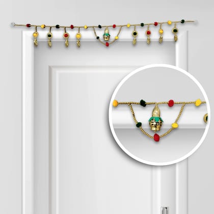 Nirjhari Crafts Beautiful Golden Kalash Bandhanwar Toran with Nice Feather Design (Pack of 1)