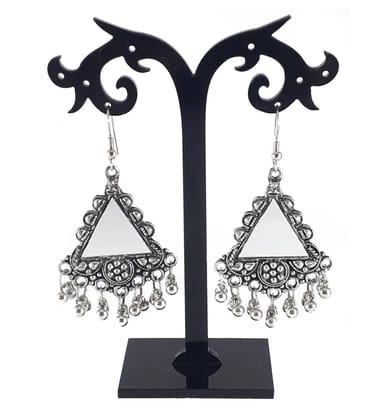 IRENES Antique Silver Oxidized Afghani Earrings
