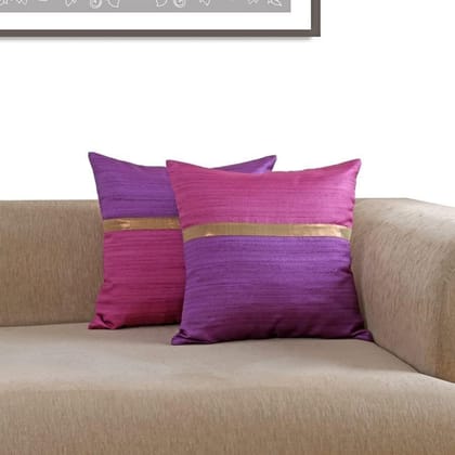 Set of 2 pcs Mauve & Pink Solid cushion cover 16"x16"(PCC112MP_C) Set of 2 pcs Mauve & Pink Solid cushion cover 16"x16"(PCC112MP_C)