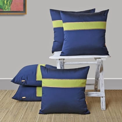 Set of 5 pcs Solid Navy Blue Tuffeta cushion cover 16" X 16"(PCC116NL_S5) Set of 5 pcs Solid Navy Blue Tuffeta cushion cover 16" X 16"(PCC116NL_S5)