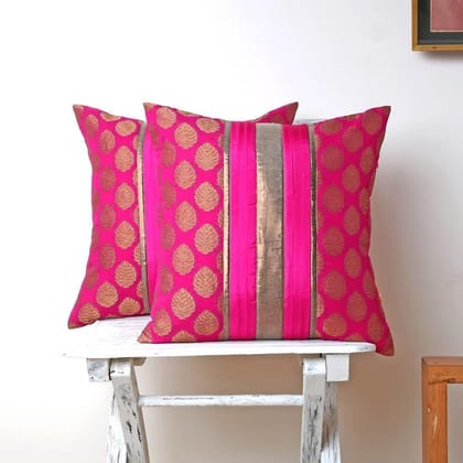 Set of 2pcs Black & Gold Brocade cushion cover 16"x16"(PCC071F_S2) Set of 2pcs Black & Gold Brocade cushion cover 16"x16"(PCC071F_S2)