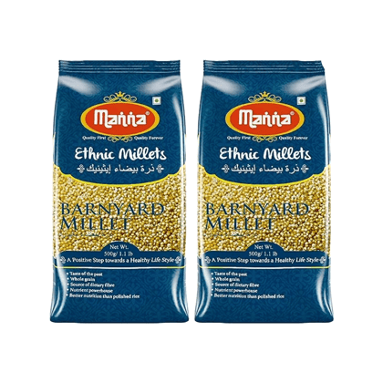 Manna Barnyard Millet (Unpolished) Natural Grains, 1kg (500g x 2 Packs) - (Khira/Swank/Kuthiraivally/Udalu/Kodisama/siridhanya) | Native Low GI Millet Rice | High Protein & 100% more fibre than rice Manna Barnyard Millet (Unpolished) Natural Grains, 1kg (500g x 2 Packs) - (Khira/Swank/Kuthiraivally/Udalu/Kodisama/siridhanya) | Native Low GI Millet Rice | High Protein & 100% more fibre than rice