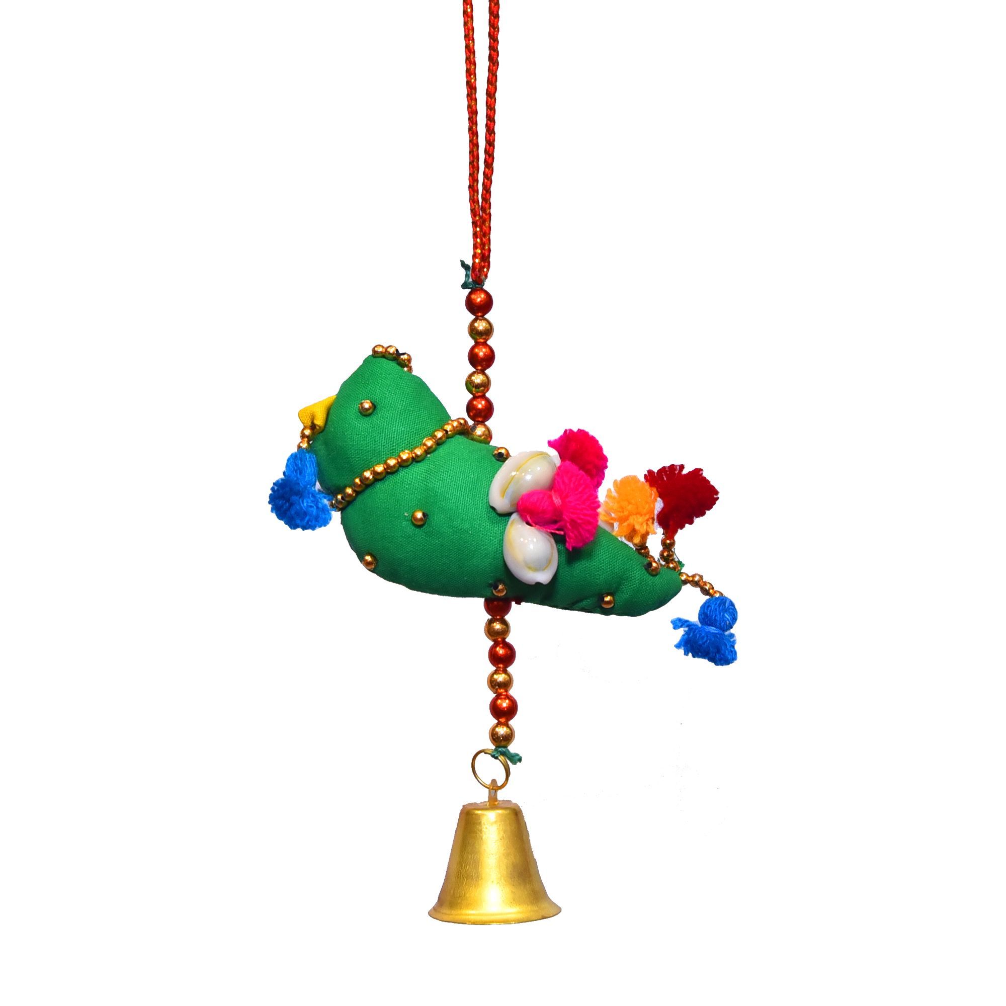 Tribes India Handcrafted Single Parrot Kodi Hanging with Fumka PVTG
