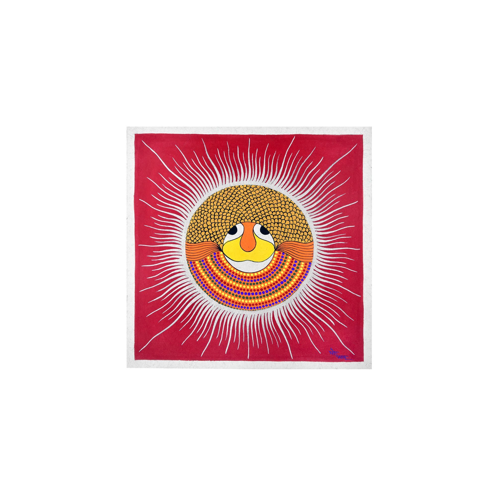 Tribes India Handmade Pithora Painting on Paper for Home decor (11x11 cm)