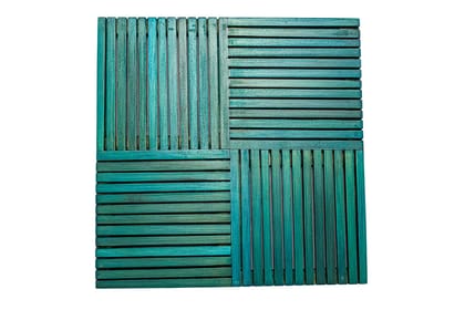 Handmade Bamboo Trivet with Diagonal design (Square)