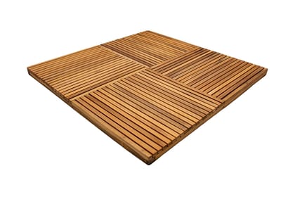 Tribes India Handmade Bamboo Trivet with Diagonal design (Square)