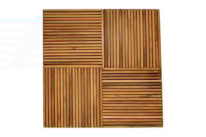 Tribes India Handmade Bamboo Trivet with Diagonal design (Square)