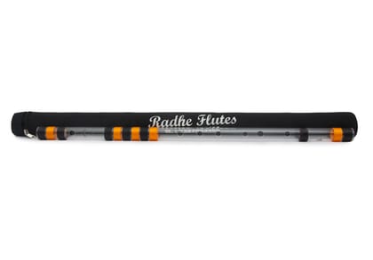 Radhe Flutes Acrylic Bansuri F Natural Right Handed Base Octave With Hard Cover Radhe Flutes Acrylic Bansuri F Natural Right Handed Base Octave With Hard Cover