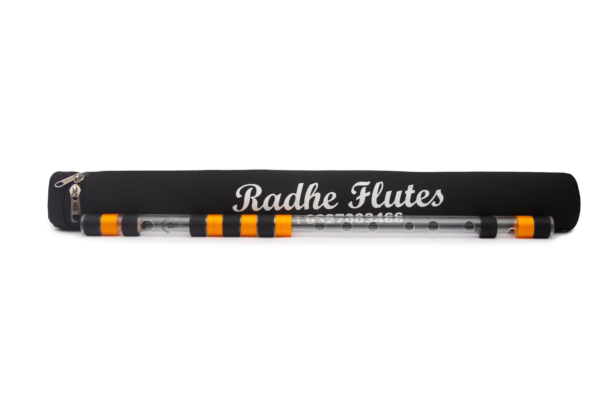 Radhe Flutes Acrylic Bansuri D Natural Right Handed Middle Octave With Hard Cover