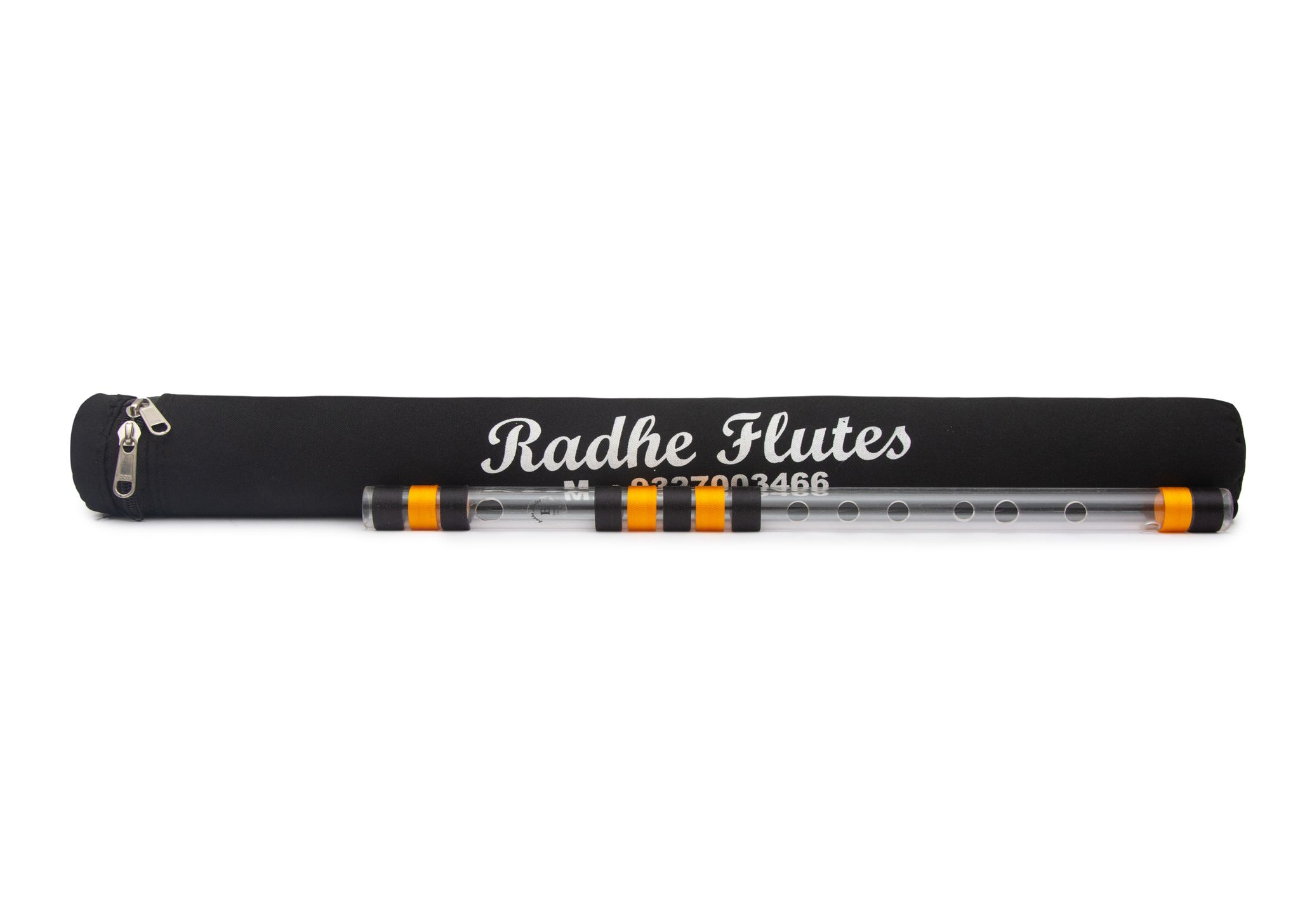 Radhe Flutes Acrylic Bansuri D Natural Right Handed Middle Octave With Hard Cover