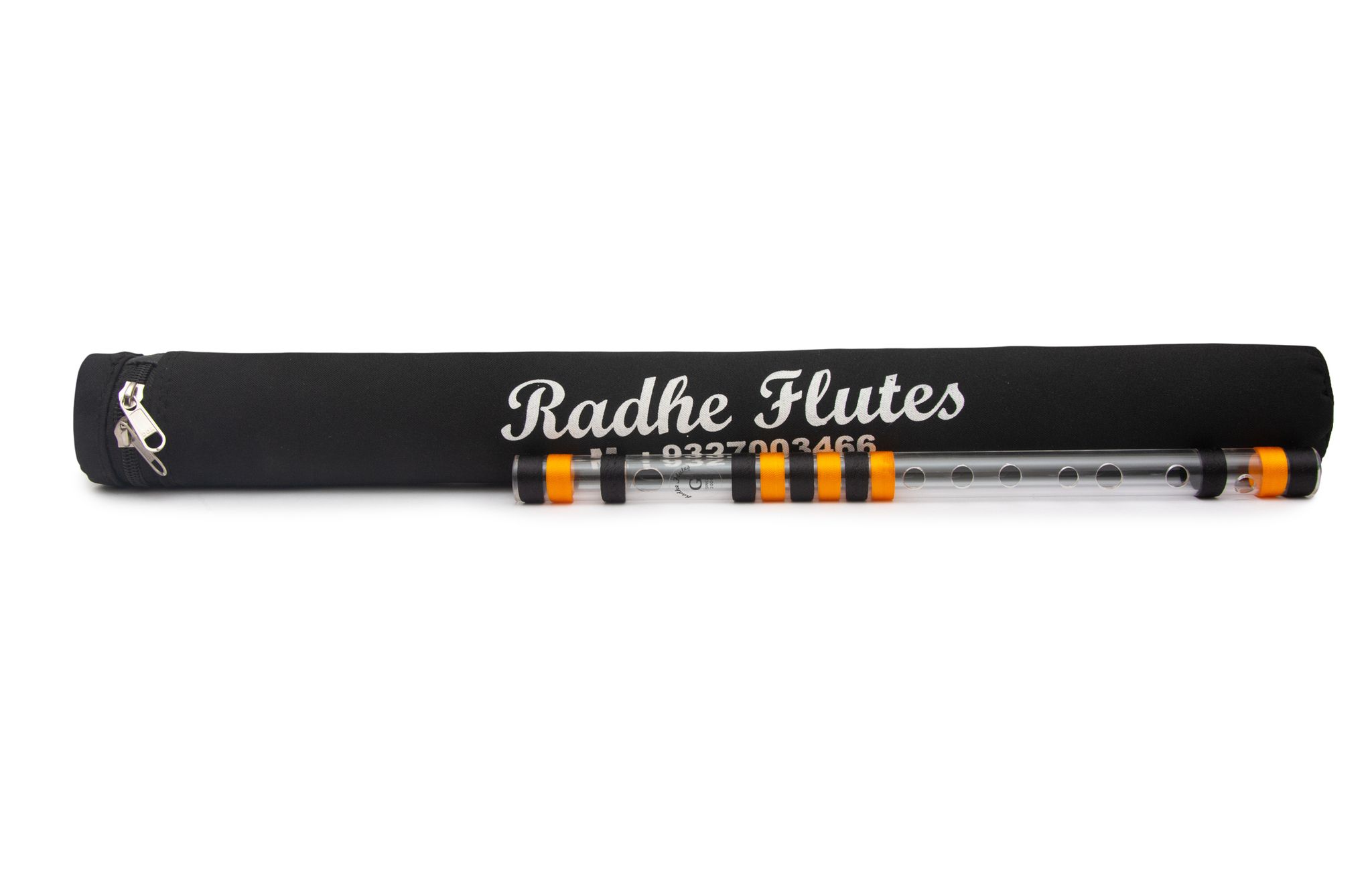 Radhe Flutes Acrylic Bansuri G Natural Right Handed Middle Octave With Hard Cover