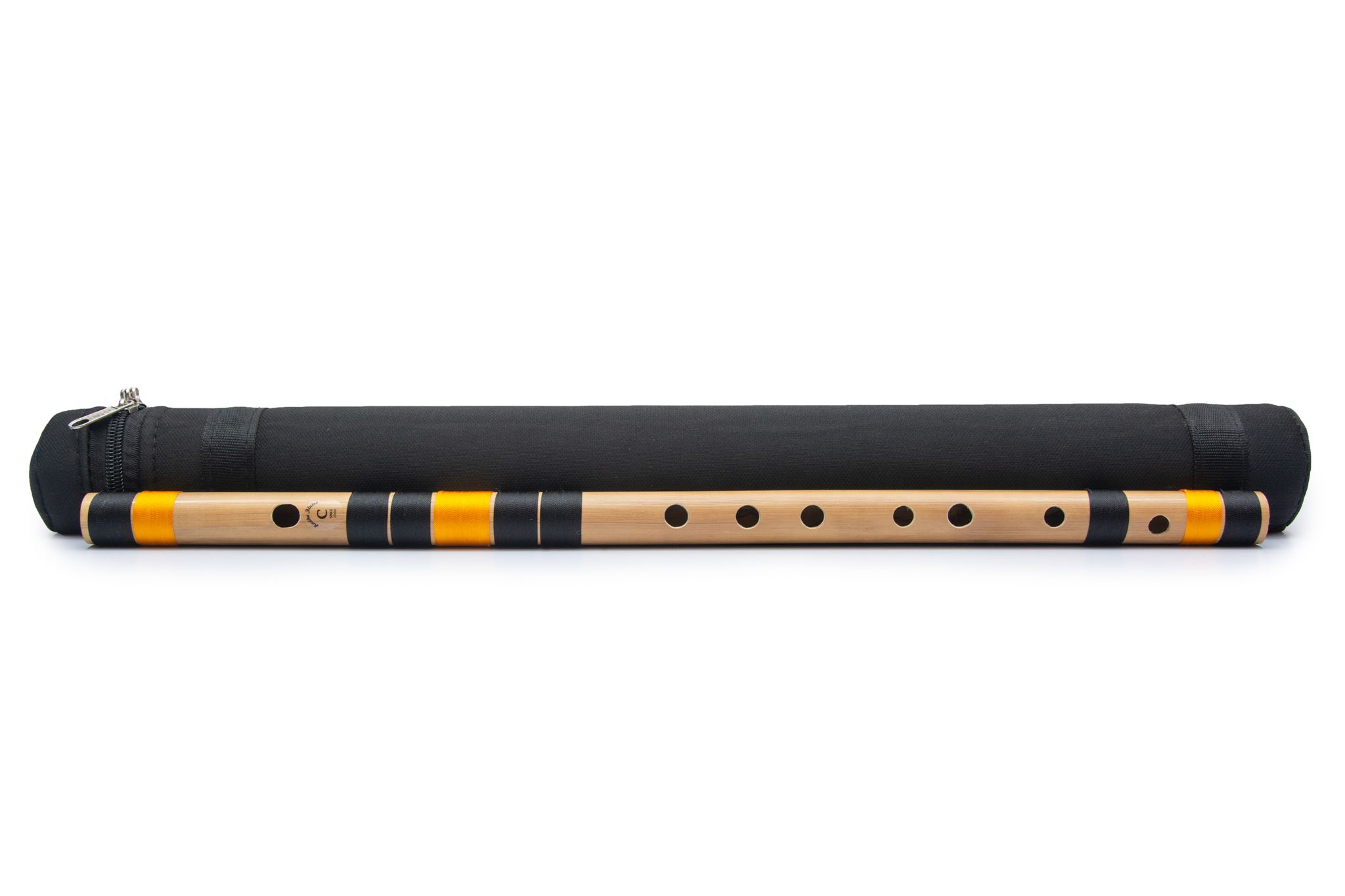Radhe Flutes Bamboo Bansuri C Natural Right Handed Middle Octave With Hard Cover And Mineral Oil