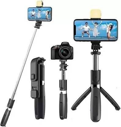 Bluetooth Selfie Stick  (Black, Silver, Remote Included)