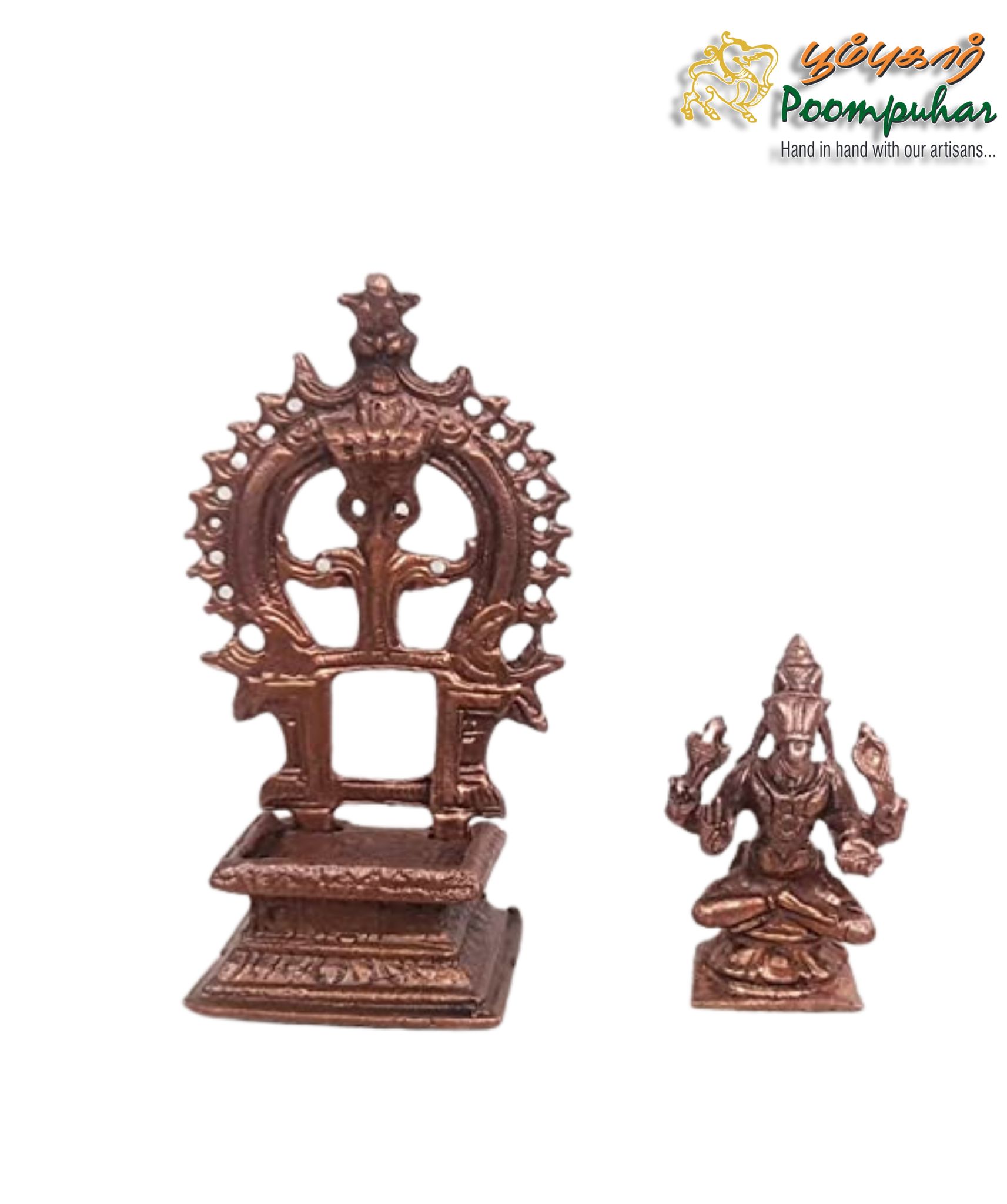 Copper Hayagriva  with Prabhavalli  3.3 inches