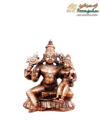 Copper Perumal with Lakshmi Idol 4 inches Copper Perumal with Lakshmi Idol 4 inches
