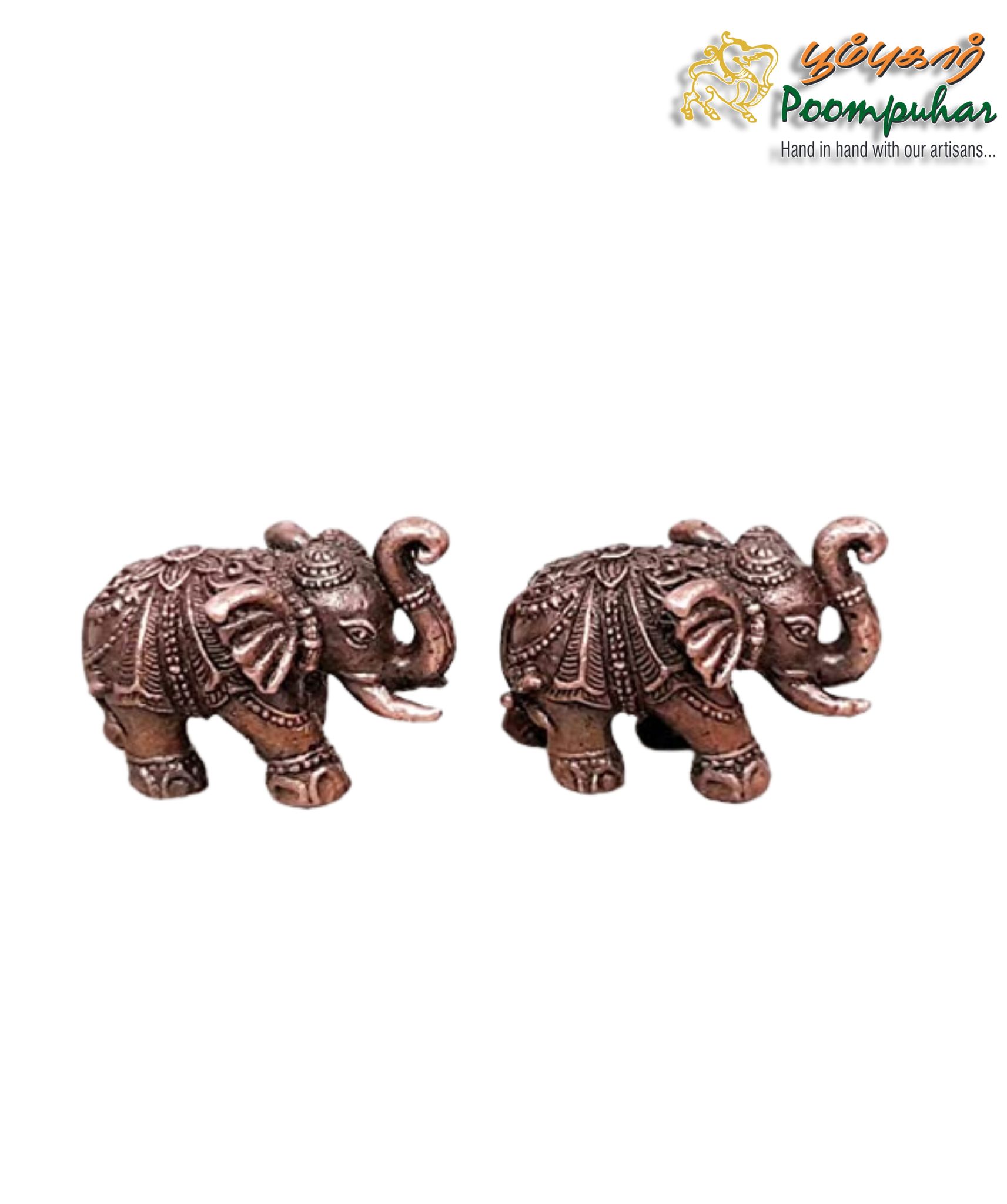 Copper Elephant pair 1 Inch