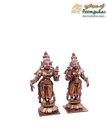 Copper Sridevi Bhudevi 3.3 inches