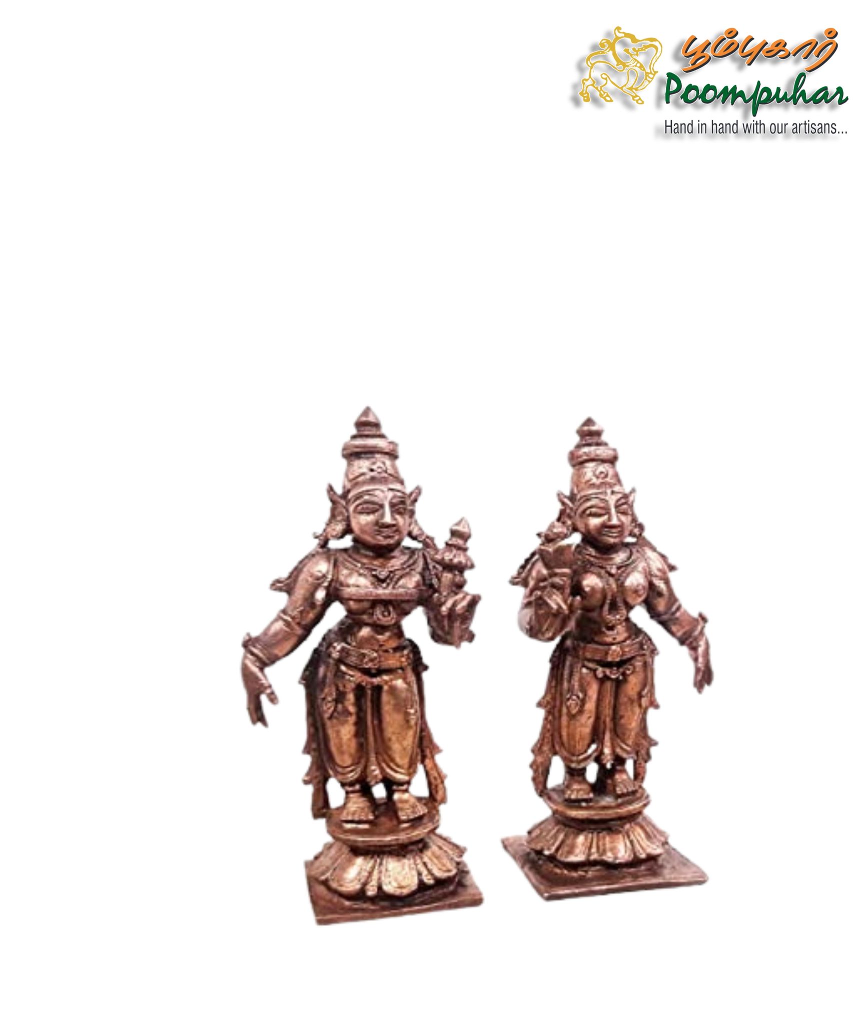 Copper Sridevi Bhudevi 3.3 inches
