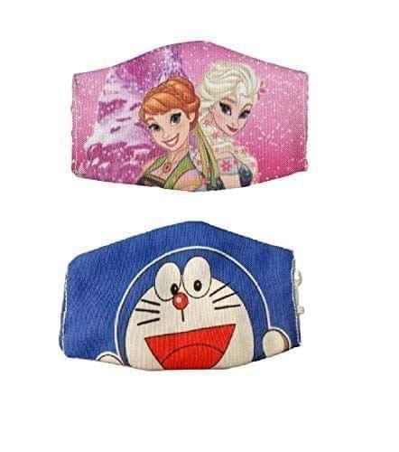 Clastik Fancy Anti Pollution Face Masks For kids/Girls/Boys (Pack of 2) Assorted Colour & Design, Made in India