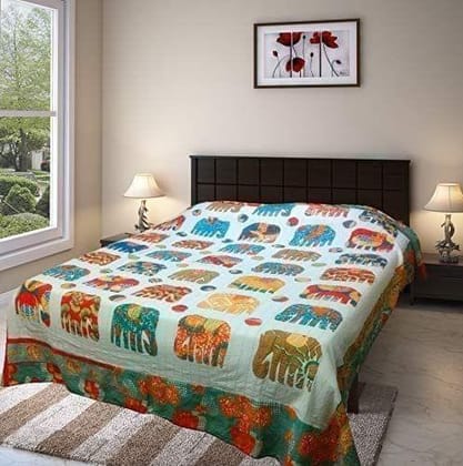 Clastik Cotton Double Blanket, White, Pack of 1