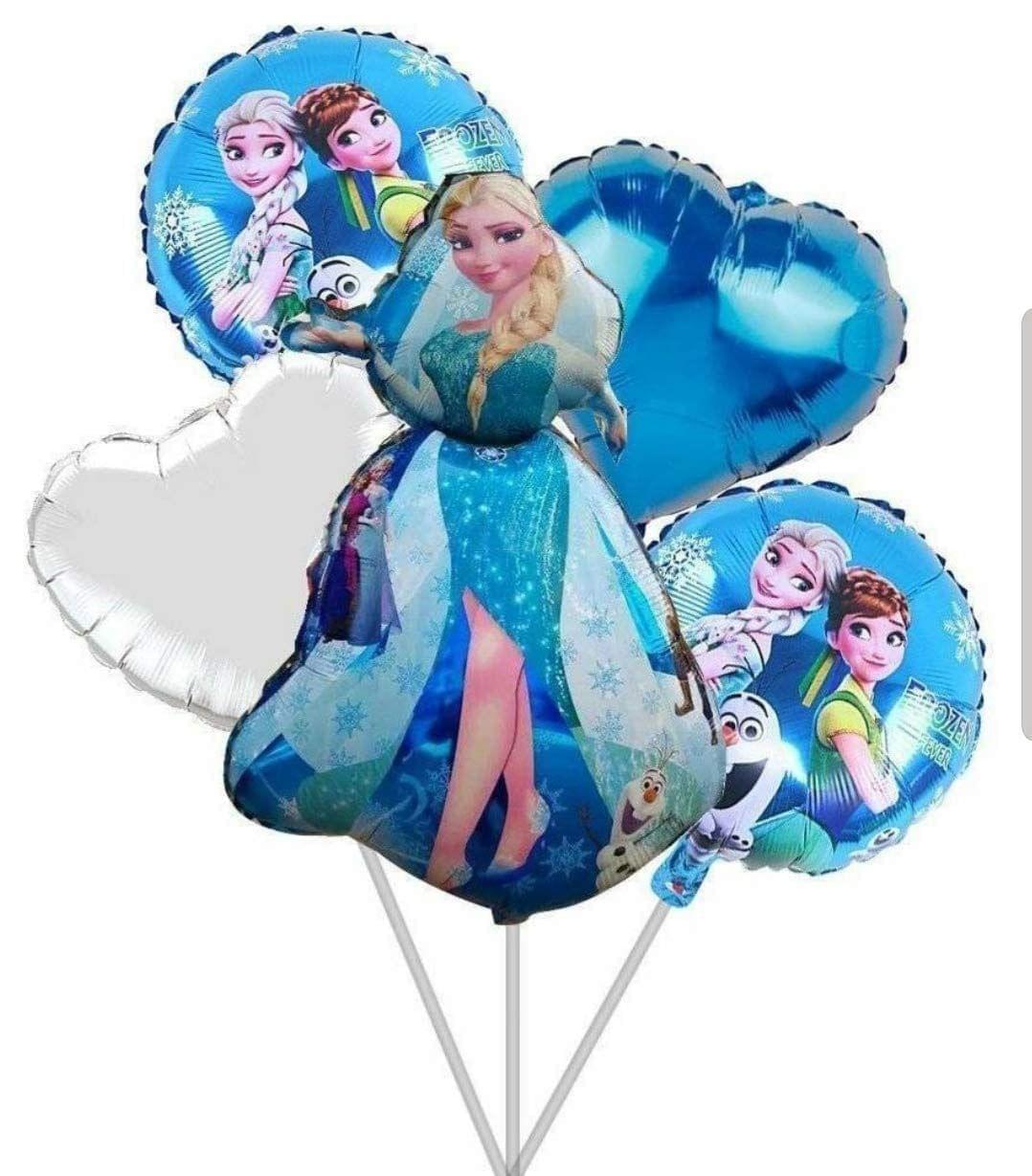 Clastik Big Size Magical foil Balloon Bouquet 5pc /Birthday Decoration for Girls & Boys Balloon Set for Kids