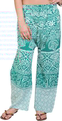 Ultramarine Casual Trousers from Pilkhuwa with Printed Palm Trees